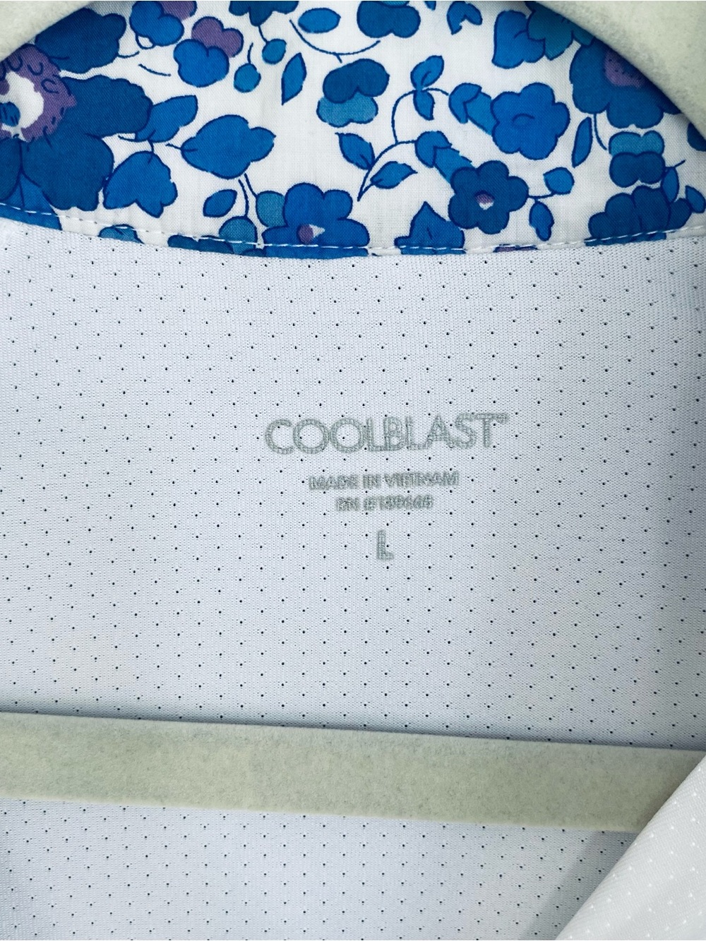 COOLBLAST Show Shirt by Dover Saddlery Lightweight Long Sleeve White Blue L - Picture 4 of 11
